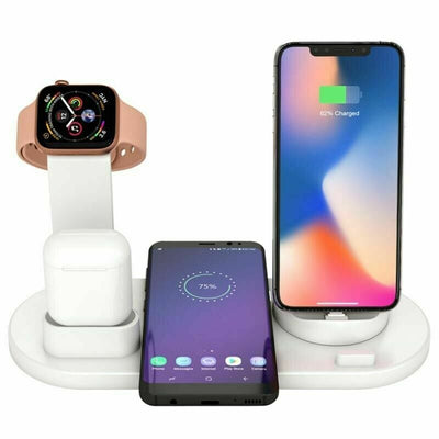 3 IN 1 BASE RICARICA DOCKING STATION WIRELESS PER APPLE IPHONE CUFFIE WATCH TOP