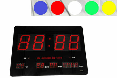 Orologio da parete digitale led datario sveglia temperatura calendario JH4632L