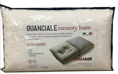 Cuscino Cervicale Guanciale Saponetta Memory Foam H 15 cm Antiacaro Anallergico