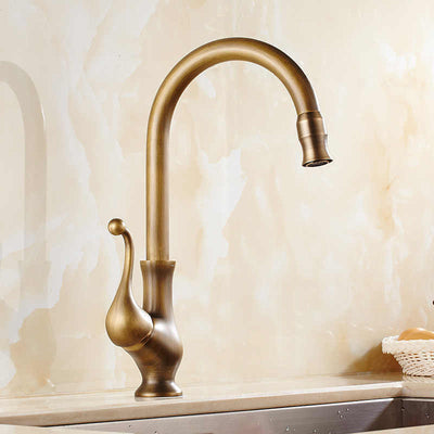 Miscelatore rubinetto lavabo da cucina ottone effetto bronzo antico vintage