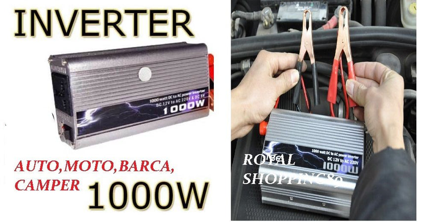INVERTER 1000W WATT 12V 220V TRASFORMATORE AUTO BARCA CAMPER PRESA USB CAMPEGGIO