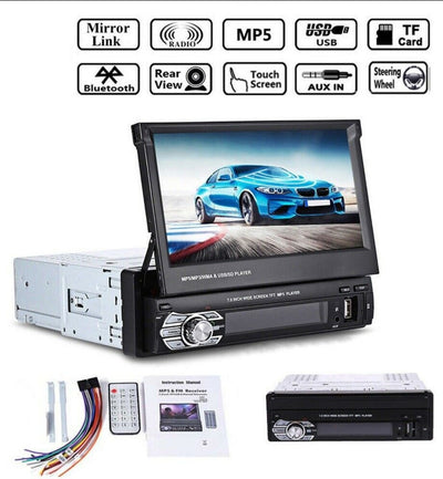 7'' Bluetooth 1 DIN Auto Radio Stereo USB/FM/AUX Touch screenCar Mp5 Player