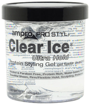 AMPRO PRO STLY CLEAR ICE ULTRA HOLD PROTINE STYLING GEL 426G