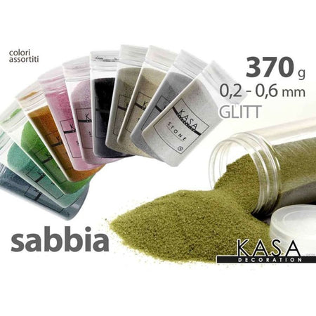 Sabbia Glitt Colorata Decorativa Decoupage 370 Gr 0,2-0,6 Mm Vari Colori 712623