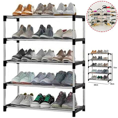 Scarpiera Scaffale Casa Multiuso 5 Ripiani In Metallo Salvaspazio 60x30x72cm Casa e cucina/Organizzazione interni/Organizzazione guardaroba/Portascarpe/Scaffali portascarpe Trade Shop italia - Napoli, Commerciovirtuoso.it