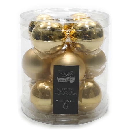 Palline in vetro "Mix Oro" tinta unita per albero di Natale moderno ed elegante Casa e cucina/Decorazioni per interni/Addobbi e decorazioni per ricorrenze/Decorazioni natalizie/Addobbi e decorazioni/Palle e palline MagiediNatale.it - Altamura, Commerciovirtuoso.it