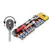 Serie Chiave A Cricchetto Reversibile 1/2 Kit Da 11pz Con Bussole Esagonali