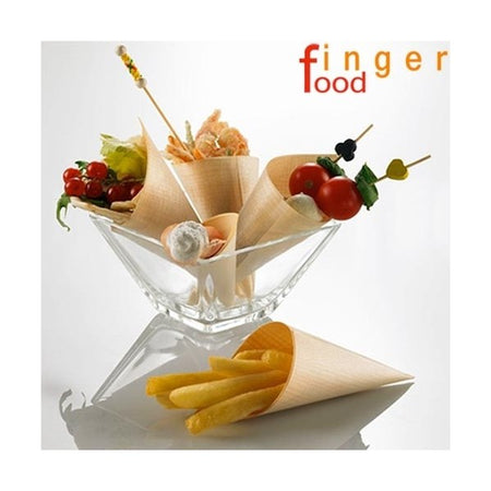 Set 12 Coni Finger Food In Fibra Di Pioppo Catering Aperitivo 17 X 11,5 Cm