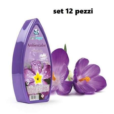 Set 12 Deodoranti Gel Profumo Ambiente Assorbi Odori Fragranza Viola