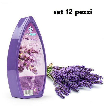 Set 12 Deodoranti Gel Profumo Ambiente Assorbiodori Fragranza Lavanda