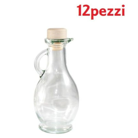 Set 12 Pezzi Bottiglie Bottigline Vetro Trasparente Egizia Con Tappo 500cc