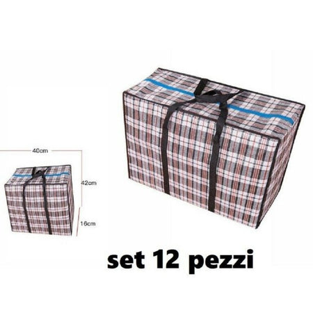 Set 12 Pezzi Buste Borse Per La Spesa Shopping Bag Shopper 40 X 42 X 16 Cm