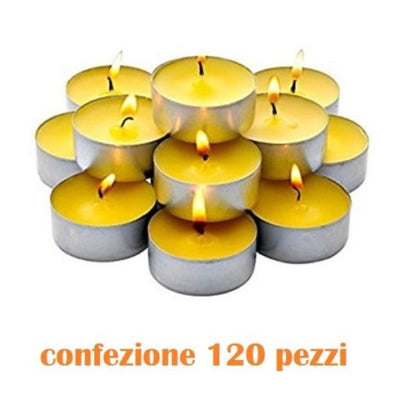 Set 120 Pezzi Candele Bianche Profumate Fragranza Limone Tealight Lumini