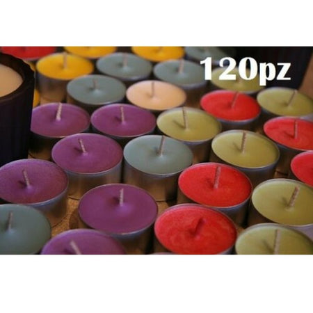 Set 120 Pezzi Candele Colorate Assortite Profumate Fragranza Tealight Lumini