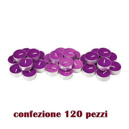 Set 120 Pezzi Candele Viola Profumate Fragranza Lavanda Tealight