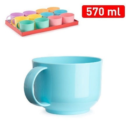 Set 2 Pz Tazza Latte Mug Jumbo Sweet Tazzoni 570 Ml In Plastica Colorata 12479j9