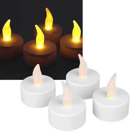Set 20 Candele Fiamma Lumini Led Decorative A Batteria Votivi Luce Bianco Caldo