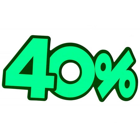 Set 20 Cartoncini Saldi 40% Verde Pretagliati Percentuali Sconto Prezzi  Offerte - commercioVirtuoso.it