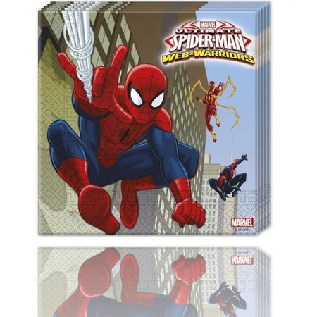 Set 20 Pezzi Tovaglioli Carta Usa E Getta Per Feste Spiderman Marvel Land_548