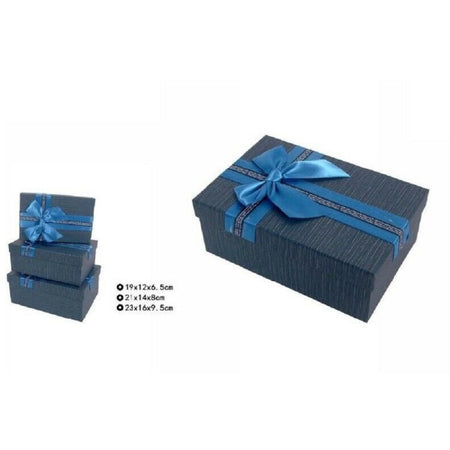 Set 3 Pz. Scatole Box Per Regali Varie Misure Rettangolari Blu Con Fiocco 69332 Casa e cucina/Hobby creativi/Articoli per confezioni regalo/Scatole da regalo Trade Shop italia - Napoli, Commerciovirtuoso.it
