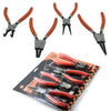 Set 4 Pinze Circolari Anelli Elastici Interni Esterni 180mm Dritte E Angolo 90°