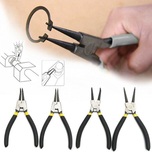 Set 4 Pinze Per Anelli Elastici Interni Esterni 170mm 7 Dritte Angolo 90°