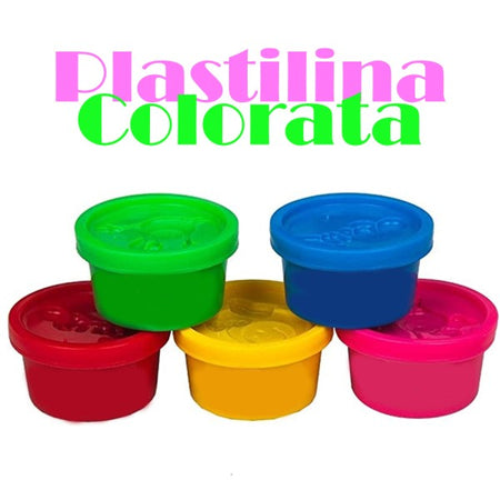 Set 3 Barattoli Di Pasta Plastilina Con Formine Plastichina Modellante Portatile
