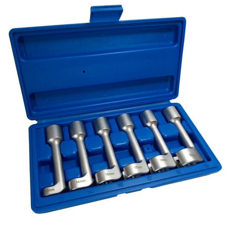 Set 6 Chiavi Poligonali Aperte Per Raccordi Carburatori Iniettori 1/2" 12 A 19mm