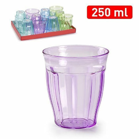 Set 6 Pezzi Bicchieri Bicchiere Da Acqua In Plastica Colorata Da 250 Ml 11385