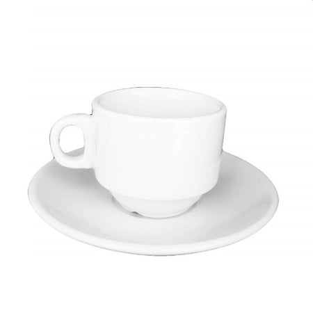 Set 6 Tazzine 90ml Bianco Ceramica Con Manico Piattini 2177397 Tazza Caff? Caffe