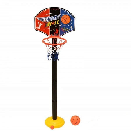 Set Canestro 115cm + Pallone Basket Con Rete Bambini Giocattolo Base Regolabile