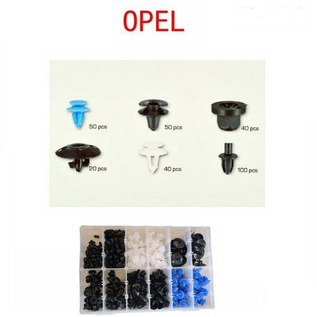 Set Clip Di Fissaggio Per Auto Opel Confezione 300 Pezzi Ricambi Plastica