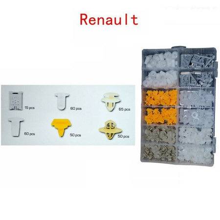 Set Clip Di Fissaggio Per Auto Renault Confezione 300 Pezzi Ricambi Plastica