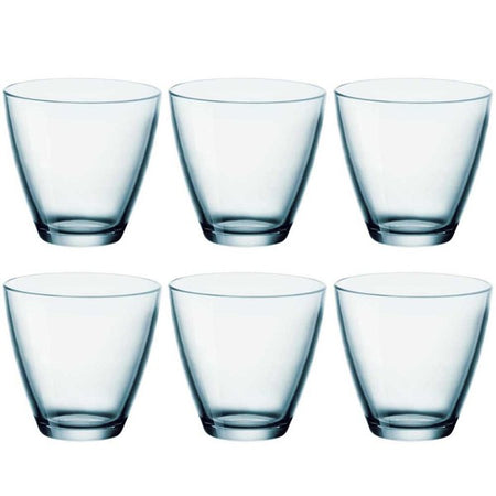 Set Da 6 Pezzi Bicchieri In Vetro Bicchiere Per Acqua Vino Bibite Blu 26 Cl