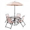 Set funny Tavolino Tondo Con 4 Sedie Ed Ombrellone in Acciaio Verniciato a Polvere Giardino e giardinaggio/Arredamento da giardino e accessori/Tavoli e tavolini/Tavoli standard Decor Space - Altamura, Commerciovirtuoso.it