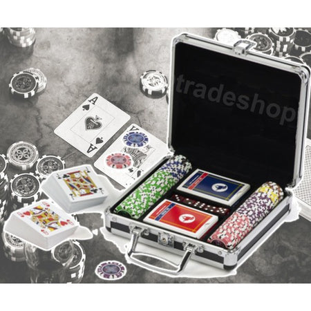 Set Kit 100 Poker Fiches Chips Valigetta Carte Gioco Tavolo Texas Holdem  Dealer - commercioVirtuoso.it