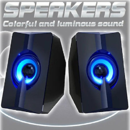 Set Mini Altoparlanti Speakers Per Basso Per Computer Luci Led Colorate Q-t124