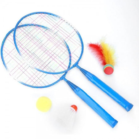 Set Racchetta Badminton Palla Leghe Nylon Per Bambini Giocattoli All'aperto Blu