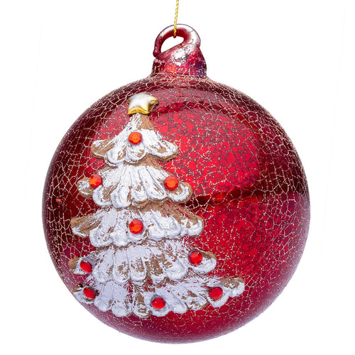 Pallina Florid Pino per albero di Natale in vetro decorate color Rosso Casa e cucina/Decorazioni per interni/Addobbi e decorazioni per ricorrenze/Decorazioni natalizie/Addobbi e decorazioni/Palle e palline MagiediNatale.it - Altamura, Commerciovirtuoso.it