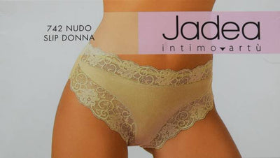 Slip Jadea Mod. 742 In Pizzo In Cotone Elasticizzato Bianco/Nero/Nudo