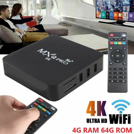 Smart Tv Box 4k Android Q-a400 4k 5g Mxq Pro Android 11 Wifi 4g 64gb Quad Core