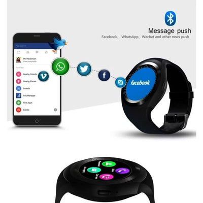 Smart Watch Y1 1,2 Pollici Bluetooth Android Ios Con Slot Sim Card E Micro Sd