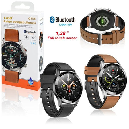Smartwatch Orologio Intelligente Bluetooth Cinturino Pelle Smart Sport Fitness Gt05