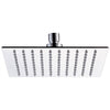 Soffione Doccia In Acciaio Quadrato 4 10cm Attacco Standard Snodato Orientabile