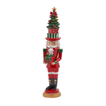 Statuetta decorativa "Soldatino con Pino e Regalo" decorazione Verde e Rosso per Natale h 53 cm Casa e cucina/Decorazioni per interni/Addobbi e decorazioni per ricorrenze/Decorazioni natalizie/Schiaccianoci MagiediNatale.it - Altamura, Commerciovirtuoso.it