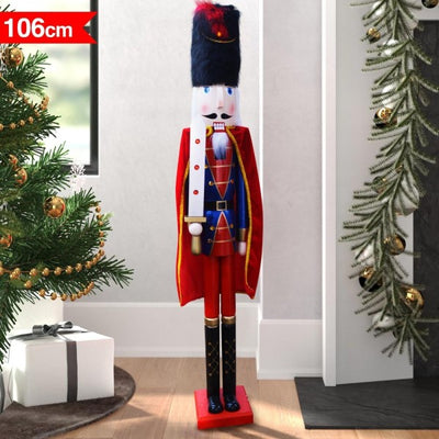 Soldato Schiaccianoci Di Natale In Legno Altezza 106 Cm Decorazioni Natalizie