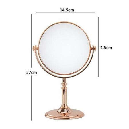 Specchio Da Tavolo Make Up Trucco Accessorio Bagno Dorato Donna 6" 27cm 69414