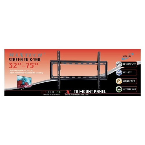Staffa Supporto Tv Per Muro Televisione 32 - 75 Fino 50 Kg Maxtech Staf-04