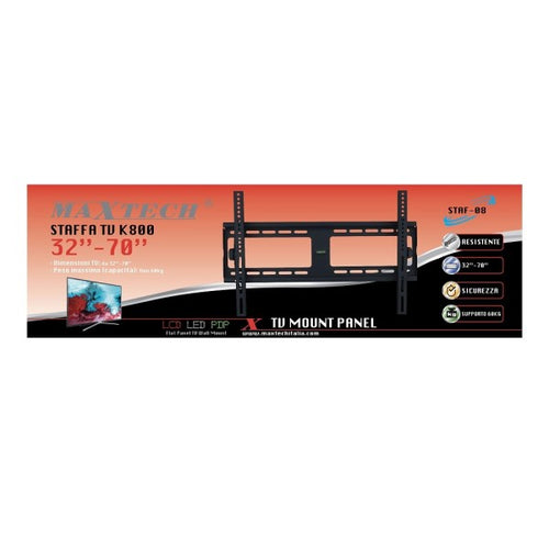 Staffa Tv Supporto Da Muro Parete Televisione 32-70 Fino 60kg Maxtech Staf-08