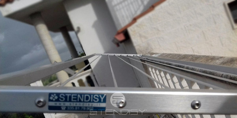Stendibiancheria richiudibile per muretto, stendino per balconi in muratura alluminio  anodizzato antiruggine - commercioVirtuoso.it